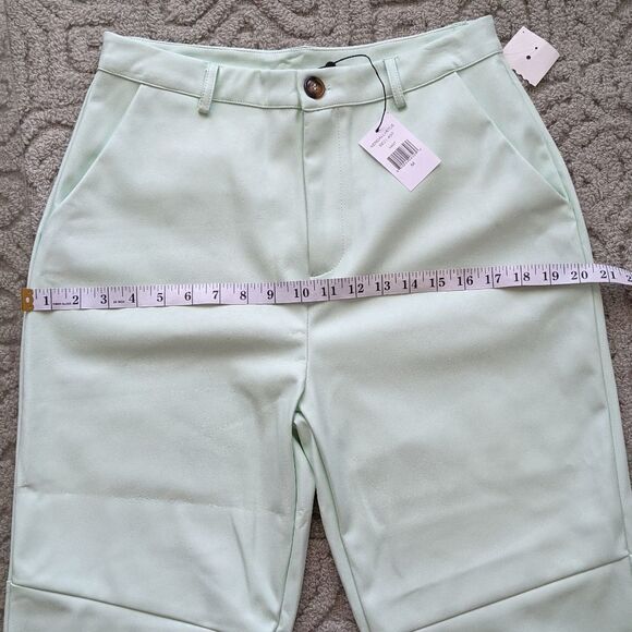 KENDALL AND KYLE mint faux leather hi rise pants size Medium @U New - Picture 7 of 10